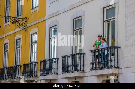 Baixa central neighborhood of Lisbon Portugal Stock Photo