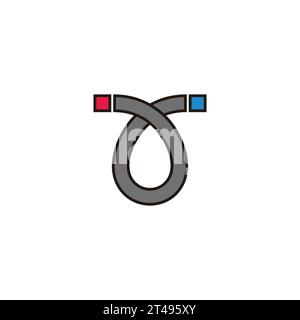 colorful magnet steel outline symbol vector Stock Vector
