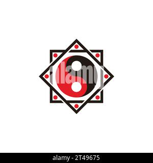 dark light balance symbol simple geometric vector Stock Vector