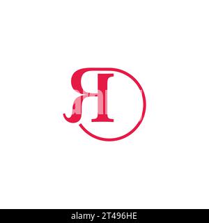 letter dr abstract circle round logo vector Stock Vector
