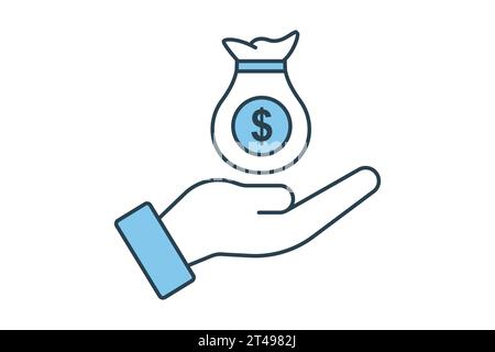 capital icon. icon related to investments and financial concepts. Flat line icon style. Simple vector design editable Stock Vector