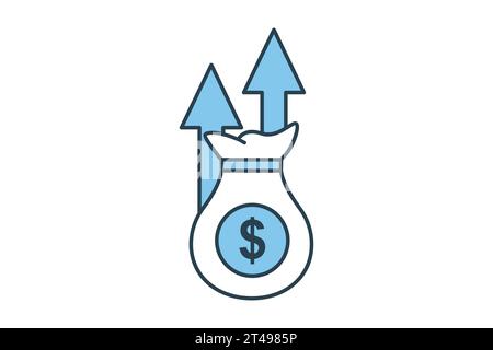 inflation icon. icon related to investments and financial concepts. Flat line icon style. Simple vector design editable Stock Vector