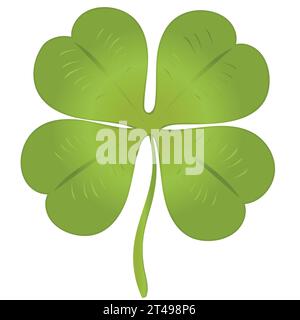 Isolated luck clover for Saint Patrick celebration; Leaf design for spring celebrations; 1st March leaf Stock Vector