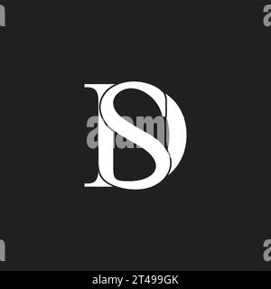 letter sd curves linked simple logo vector Stock Vector