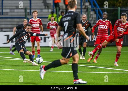 Gaetan Hendrickx Of KMSK Deinze Pictured With His Partner During The ...