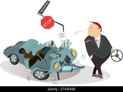 A man is spitting coronavirus germs on road for Vector for education people  for hygiene with do not spit warning board Stock Vector Image & Art - Alamy