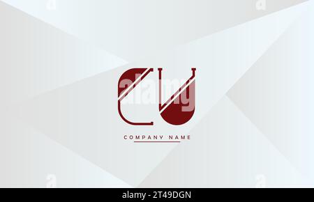 CU, UC Abstract Letters Logo Monogram Stock Vector