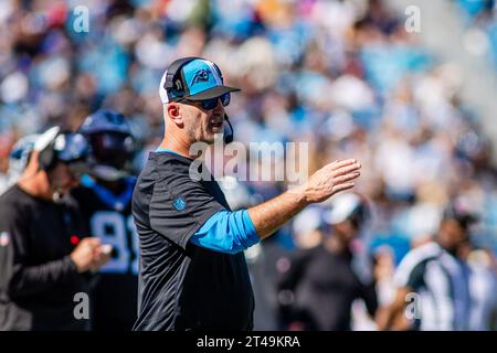 Charlotte, NC, USA. 29th Oct, 2023. Carolina Panthers head coach Frank Reich during the second quarter against the Houston Texans in the NFL matchup in Charlotte, NC. (Scott Kinser/Cal Sport Media) (Credit Image: © Scott Kinser/Cal Sport Media). Credit: csm/Alamy Live News Stock Photo