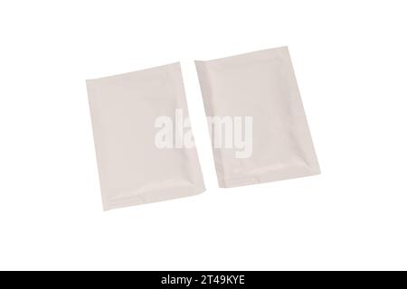 Wet wipes in isolated on a white background. Top view. Stock Photo