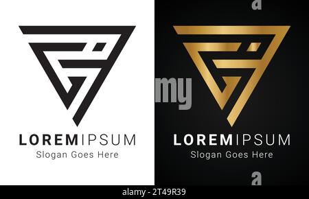 Luxury Initial FJ or JF Monogram Text Letter Logo Design Stock Vector