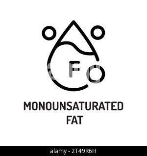 Monounsaturated fat line black icon. Nutrition facts. Stock Vector