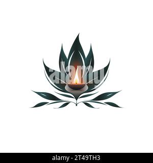 Logo of the burning candle. Vector illustration. Stock Vector