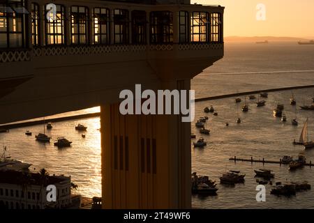 Salvador, Bahia, Brazil - April 21, 2015: View of the Bay of All Saints in the city of Salvador, Bahia. Stock Photo