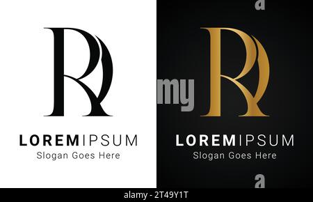 Luxury Initial RD or DR Monogram Text Letter Logo Design Stock Vector