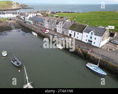 Isle of Whithorn village and harbour at the southern end of Whithorn in Dumfries and Galloway Scotland seen in October 2023 Stock Photo