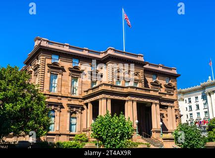James C. Flood Mansion, a historic building on Nob Hill in San Francisco - California, United States Stock Photo