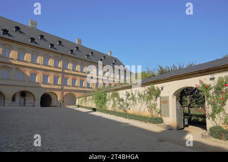 Baroque New Residence and Entrance to the Rose Garden, Archway, Bamberg, Upper Franconia, Franconia, Bavaria, Germany Stock Photo