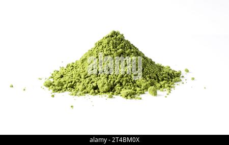 Matcha green tea on white background. Matcha powder. Stock Photo