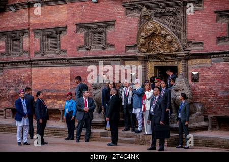 Kathmandu, Nepal. 29th Oct, 2023. UN Secretary General Antonio Guterres walks around Patan Durbar Square, a UNESCO world heritage site during his four-day official visit on the invitation of Prime Minister Pushpa Kamal Dahal In Lalitpur. UN Secretary-General Antonio Guterres is coming to Nepal for a four-day official visit at the invitation of the Prime Minister of Nepal. Credit: SOPA Images Limited/Alamy Live News Stock Photo