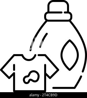 Stain removing liquid laundry detergent. Pixel perfect, editable stroke Stock Vector