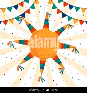 posada pinata illustration in flat design vector style Stock Vector