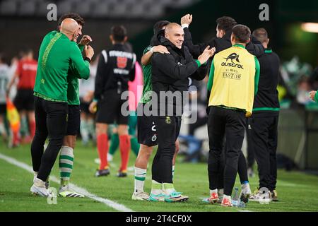 Player of Real Racing Club celebrates after scoring his team's first goal during the LaLiga Hypermotion match between Real Racing Club and Racing Club Stock Photo