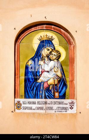 Madonna Pellegrina on the interior of the Arco di San Silvestro, Pianella, Italy Stock Photo