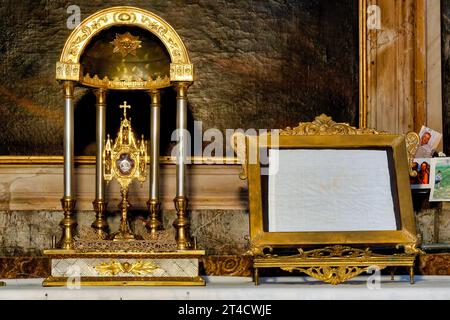 Relic of Saint of Leopold Mandić in the Church of  Santa Maria della Consolazione, Rome, Italy Stock Photo