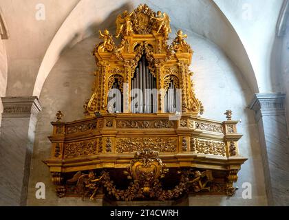 Piped organ in the Church of San Pietro in Vincoli, Rome, Italy Stock Photo