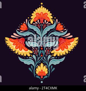 Folk embroidery with flowers - traditional polish pattern Stock Vector  Image & Art - Alamy