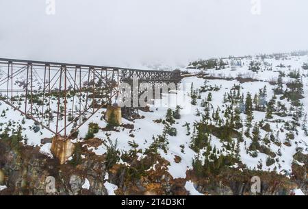 Constructed in 1901, this was the tallest cantilever bridge in the world. It was used until 1969, when a new bridge and tunnel replaced it. Stock Photo