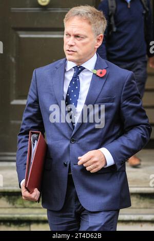 London, UK. 30th Oct, 2023. Grant Shapps, MP, Secretary of State for Defence with Sir Tony Radakin, Chief of the Defence Staff, walking across to the Ministry of Defence. Cabinet ministers, as well as senior security officials exit meetings at the Cabinet Office this afternoon, likely to have been the emergency COBR meeting that was scheduled to be chaired by the PM. Ministers were said to discuss the Israel-Gaza conflict and any potential terror or security threats relating to the UK. Credit: Karl Edler/Alamy Live News Credit: Imageplotter/Alamy Live News Stock Photo