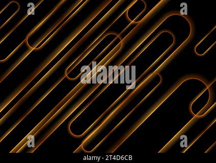 Shiny golden abstract geometric tech vector background Stock Vector