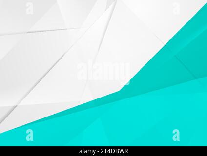Grey and cyan abstract low poly geometric background. Vector digital art design Stock Vector