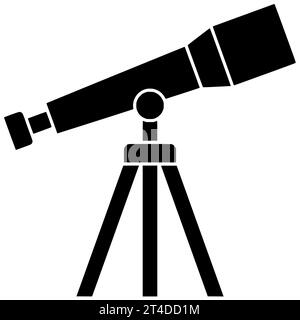 telescope black science silhouette space illustration universe icon galaxy logo astronomy cosmos sky planet star solar orbit sun earth system Stock Photo