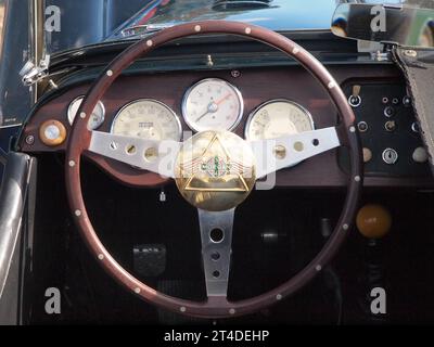 Classic British car details at a recent New Jersey gathering. Stock Photo