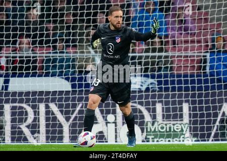 Madrid, Spain. 29th Oct, 2023. Jan Oblak of Atletico de Madrid during the La Liga match between Atletico de Madrid and Deportivo Alaves played at Civitas Metropolitano Stadium on October 29 in Madrid, Spain. (Photo by Cesar Cebolla/PRESSINPHOTO) Credit: PRESSINPHOTO SPORTS AGENCY/Alamy Live News Stock Photo