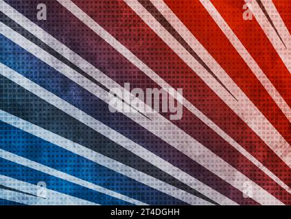 Blue and red grunge pop art artistic abstract background. Vector retro design Stock Vector