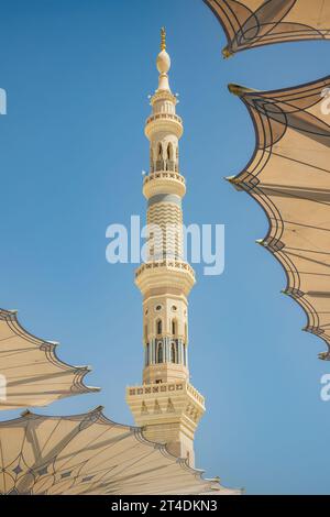 The Al Haram or Al-Masjid an-Nabawi mosque in Medina Saudi Arabia Stock Photo