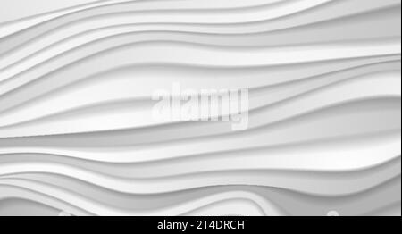 Grey paper refracted waves abstract background. Elegant wavy vector background Stock Vector