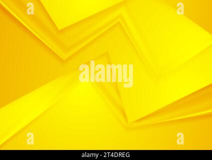 Bright yellow smooth curved stripes abstract modern background. Vector design Stock Vector