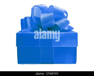Royal Blue Square Gift Box Isolated on white background Stock Photo