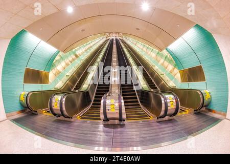 Madison Concourse - Architectural details at the new and modern addition to timeless Grand Central Terminal in midtown Manhattan in New York City, NY. Stock Photo