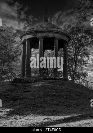 Temple of the Muses dedicated to the poet James Thomson, Bass Hill, near Dryburgh Abbey, Dryburgh, St Boswells, Melrose, Scottish Borders, Scotland, Stock Photo