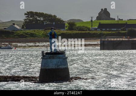 Metal Man Light, Rosses Point, County Sligo, Ireland. Stock Photo