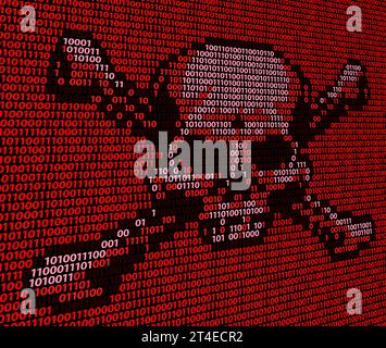Skull Computer Cyber Attack Hacker Virus Concept Stock Vector
