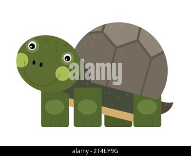 cartoon scene with turtle on white background illustration for children Stock Photo