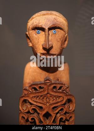 Korwar. A helper from the spirit world. Bay (West Papua). Before 1865. Wood, glass. Exposition The Human Image. Organised by British Museum and 'La Ca Stock Photo