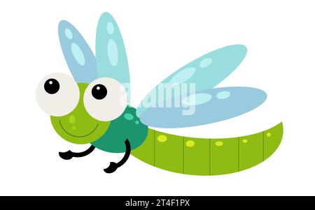 Cartoon animal insect dragonfly on white background illustration for children Stock Photo