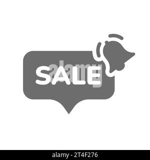 Sale with bell balloon vector icon. Discount bubble symbol. Stock Vector